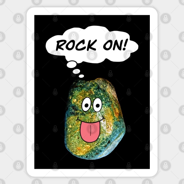 ROCK ON Funny Rockhound Geology Rockhounding Sticker by Laura Rucker